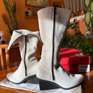 Arche Momako Creme Tall Boots | Size 9 | Wedged Heel & Elegant Design